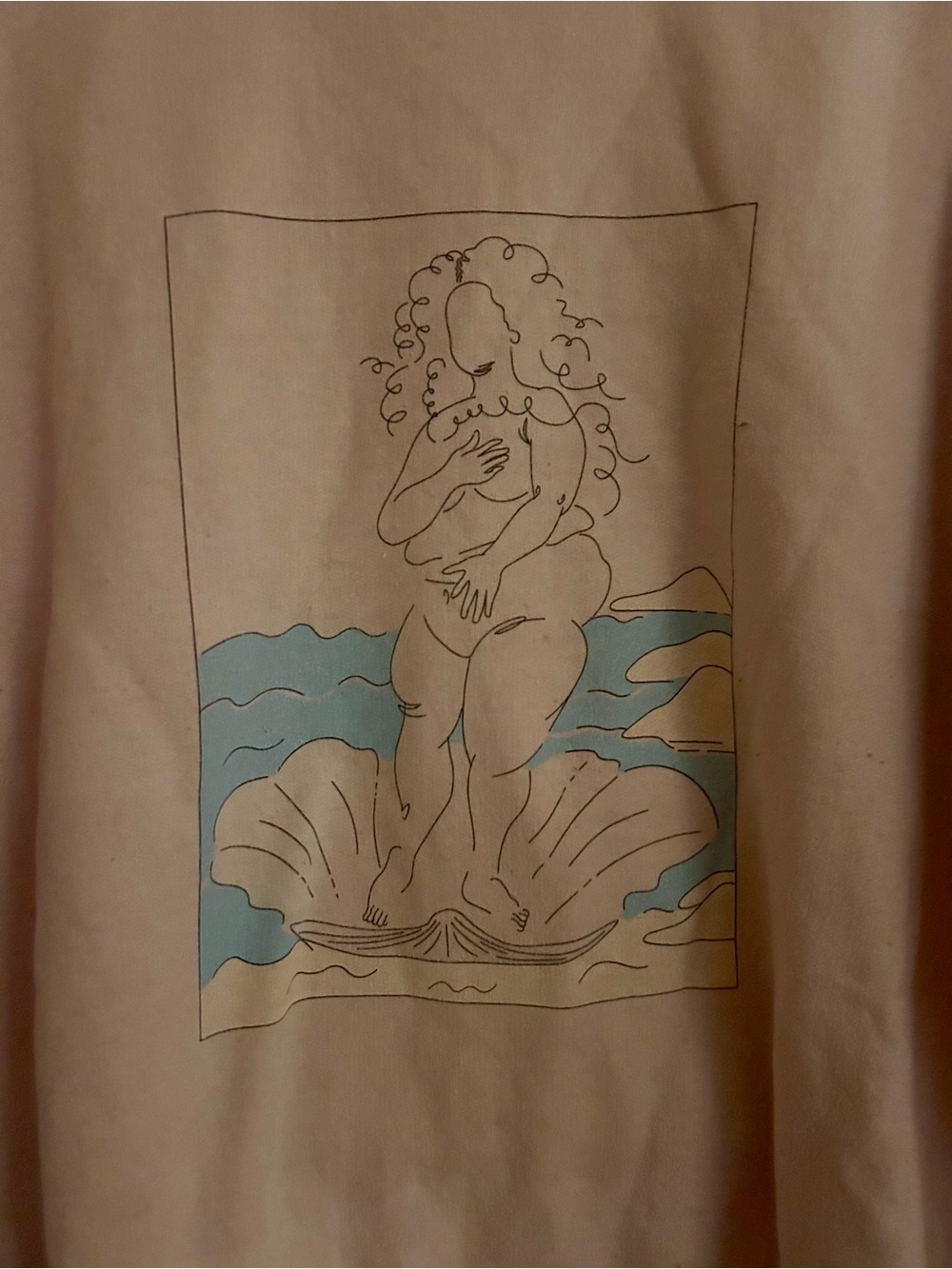 Body Positive Birth of Venus Crewneck Sweatshirt in Light Pink